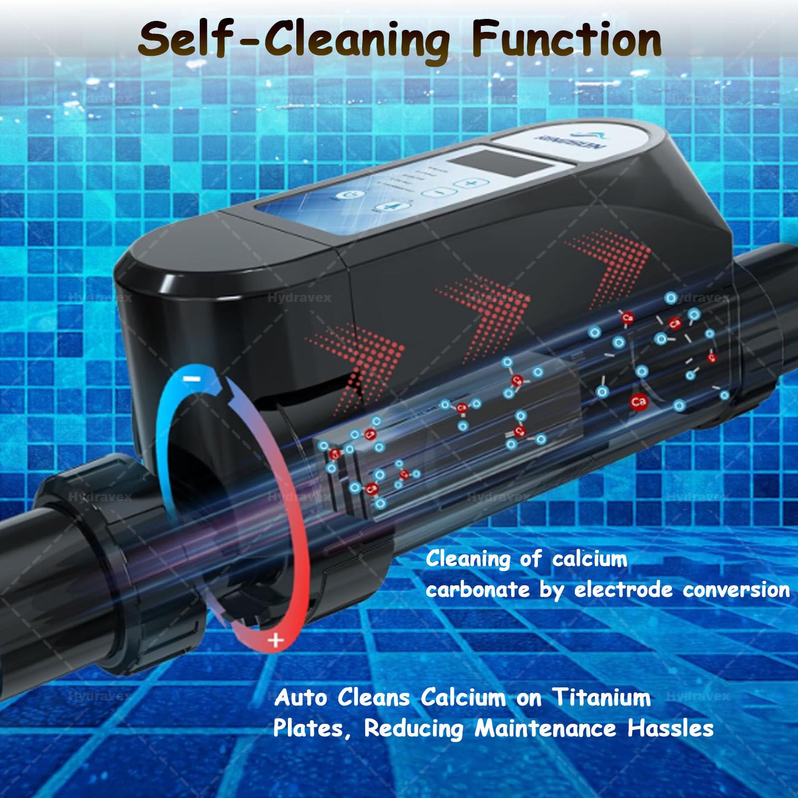 Clorador de sal para piscinas, generador de cloro salino para piscinas elevadas, sistemas de piscina de agua salada con wifi integrado y pantalla de salinidad, clorador de sal para piscinas 4g/h