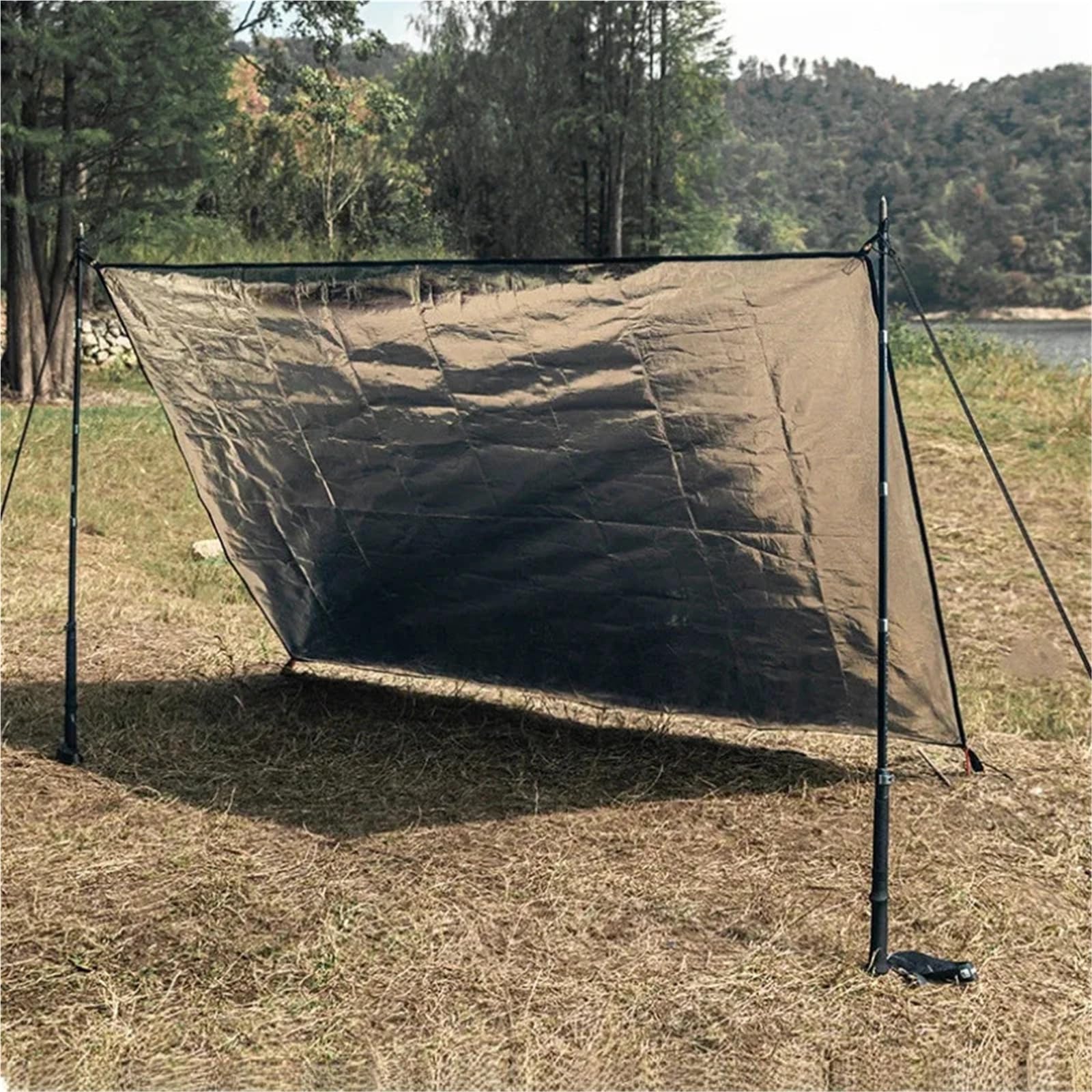 Materassino Campeggio Tappetino portatile in foglio di alluminio bifacciale | Coperta da picnic a prova di umidità for campeggio in spiaggia, terreno all'aperto, PE addensato(125x200cm)