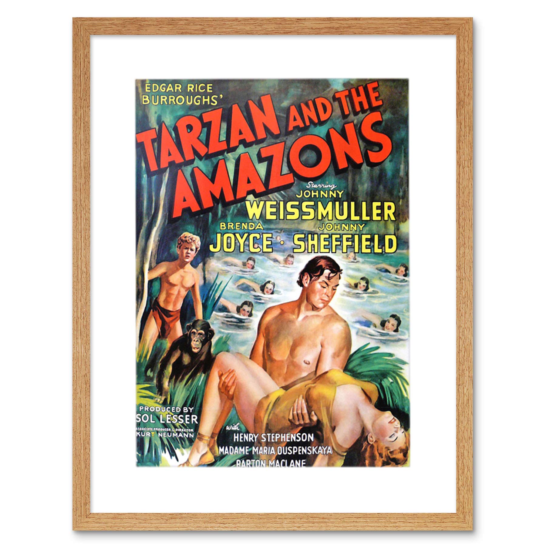 Wee Blue Coo Magazine 1945 Tarzan Amazons Jungle Hero New Picture Framed Wall Art Print
