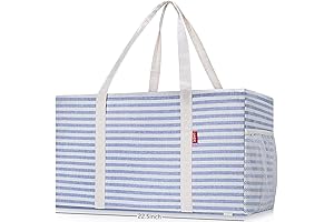 LHZK Standing Extra Large Sturdy Tote Bag with Metal Wire Frame