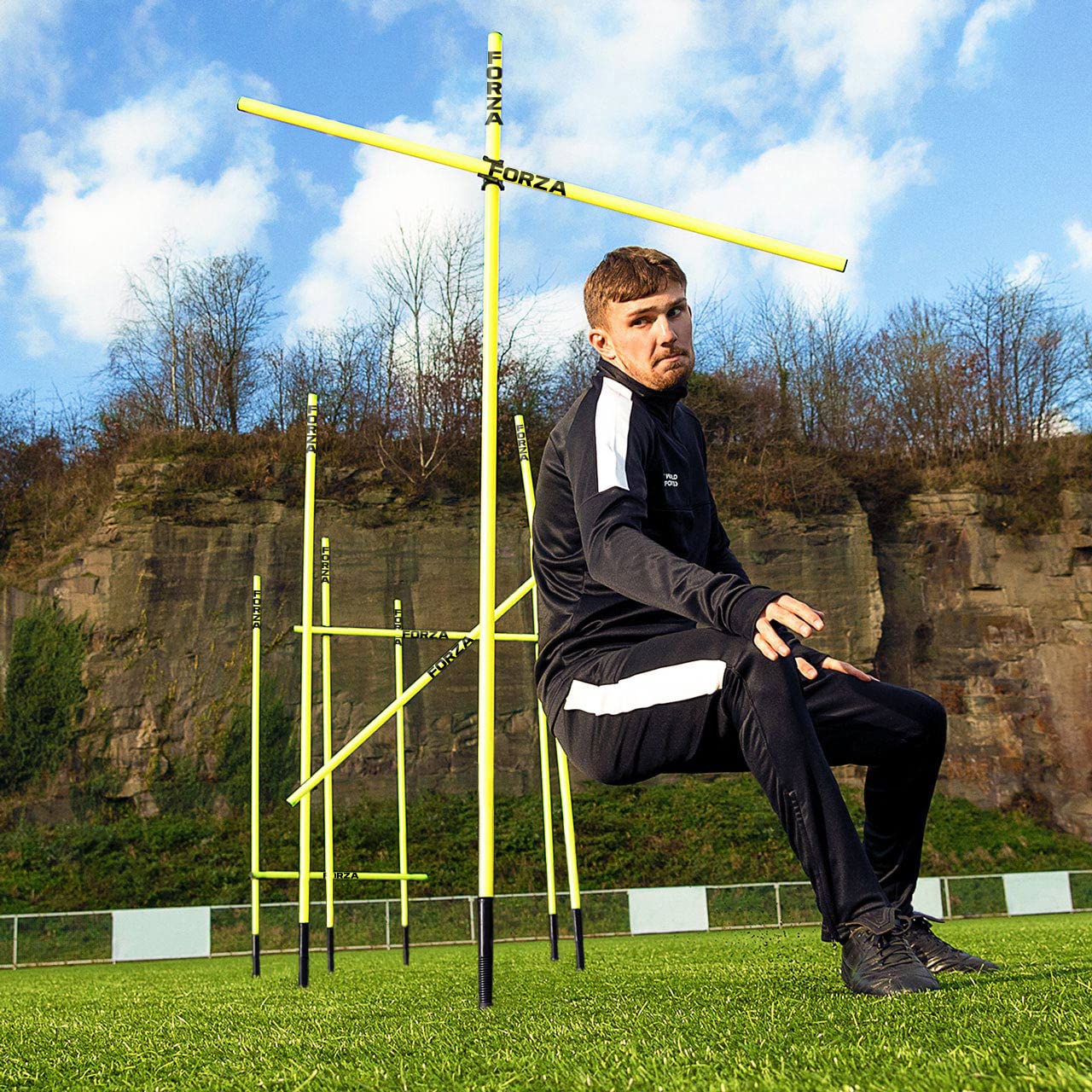 FORZA Haies de Vitesse et Agilité - Ensemble Haies Ajustables pour Divers Entraînements | Piquets Slalom & Bases