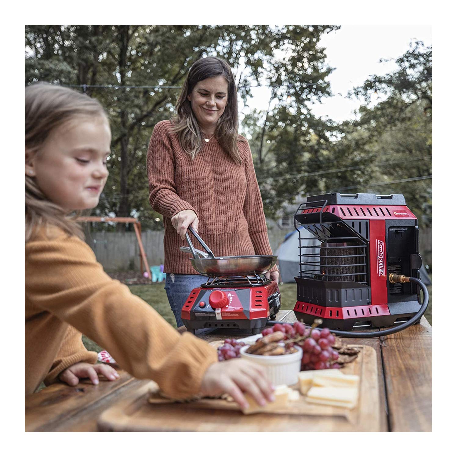 Amazon.com: Mr. Heater MH8CFLEX 8,000 BTU Buddy FLEX Cooker with 10-Feet  Propane Hose Bundle (2 Items)