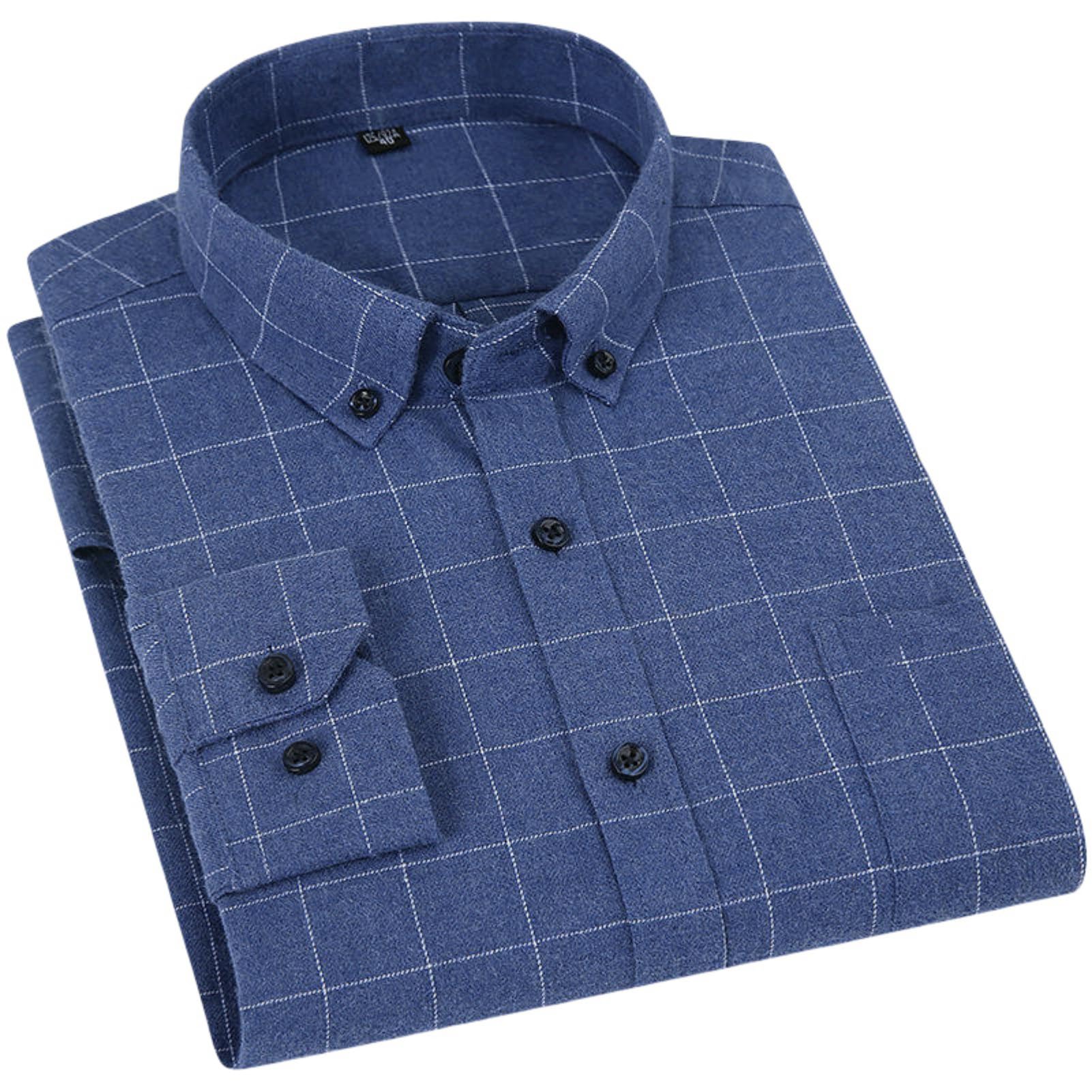 Camisa de algodón de franela casual retro a cuadros de primavera para hombre