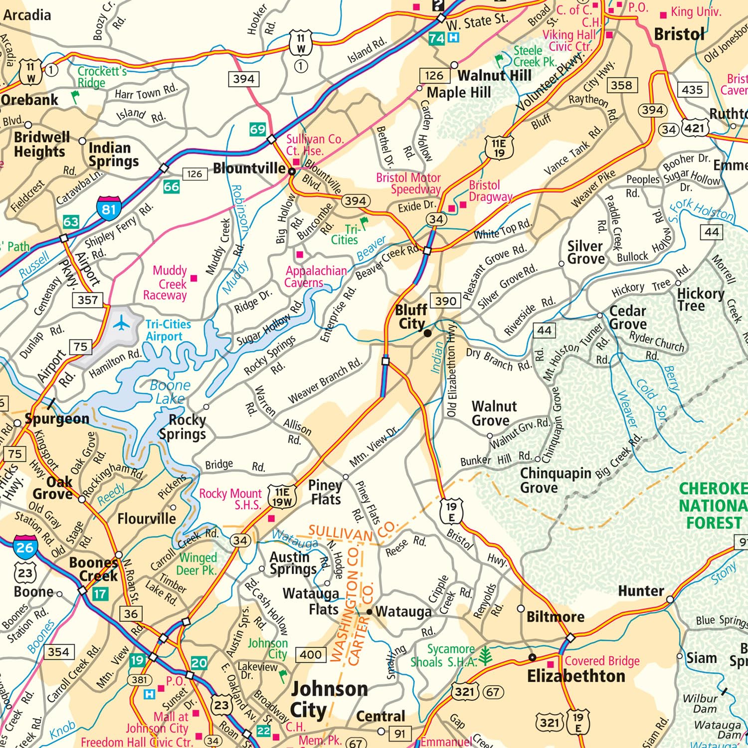 Rand McNally Easy to Fold: Tennessee State Laminated Map - Image 6