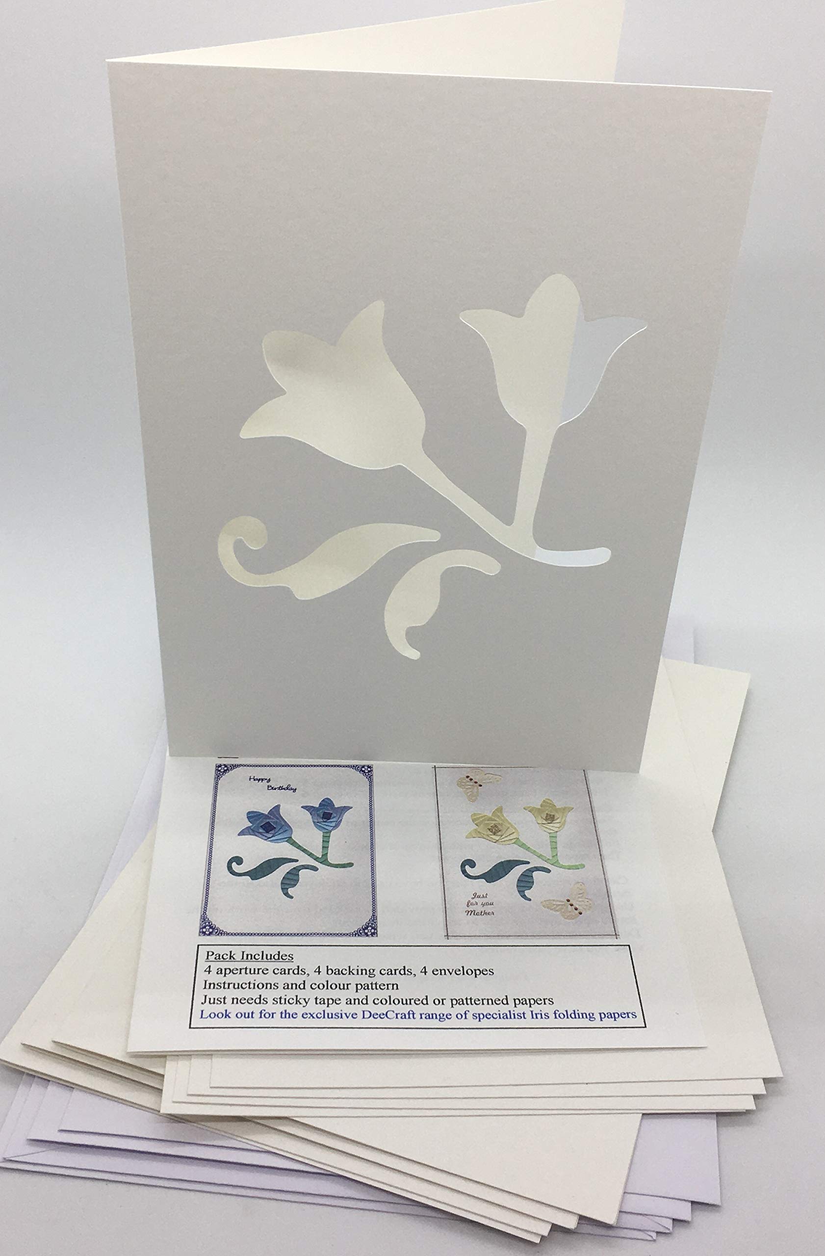 Iris Folding Card Pack Tulips C5 Size Makes 4 Cards DeeCraft