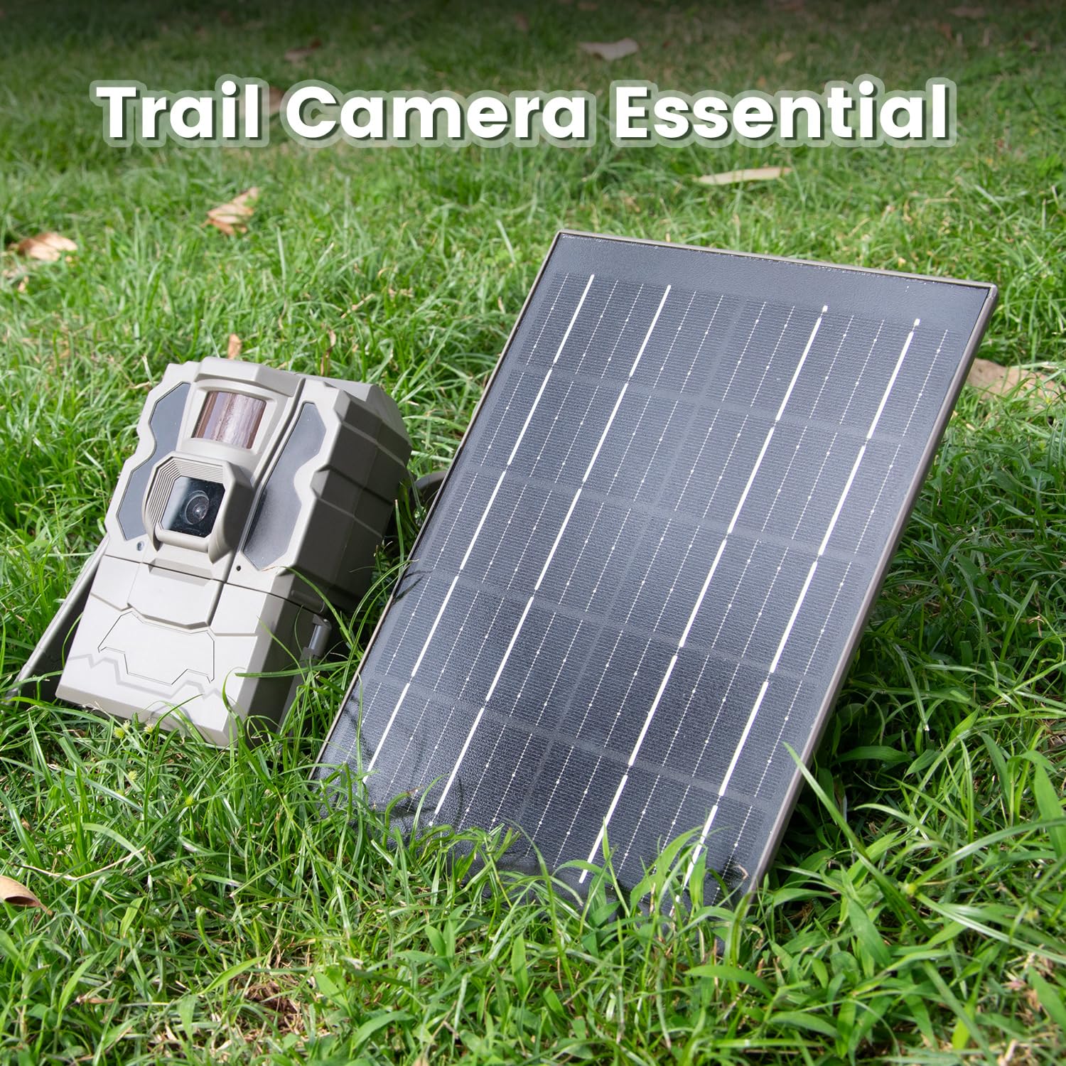 Pannello Solare Batteria Integrata 12000mAh Compatibile con 12V/6V Dispositivo Fotocamera Fauna Selvatica 3M Cavo Caricatore Solare Impermeabile Fotocamera Accessori Caccia
