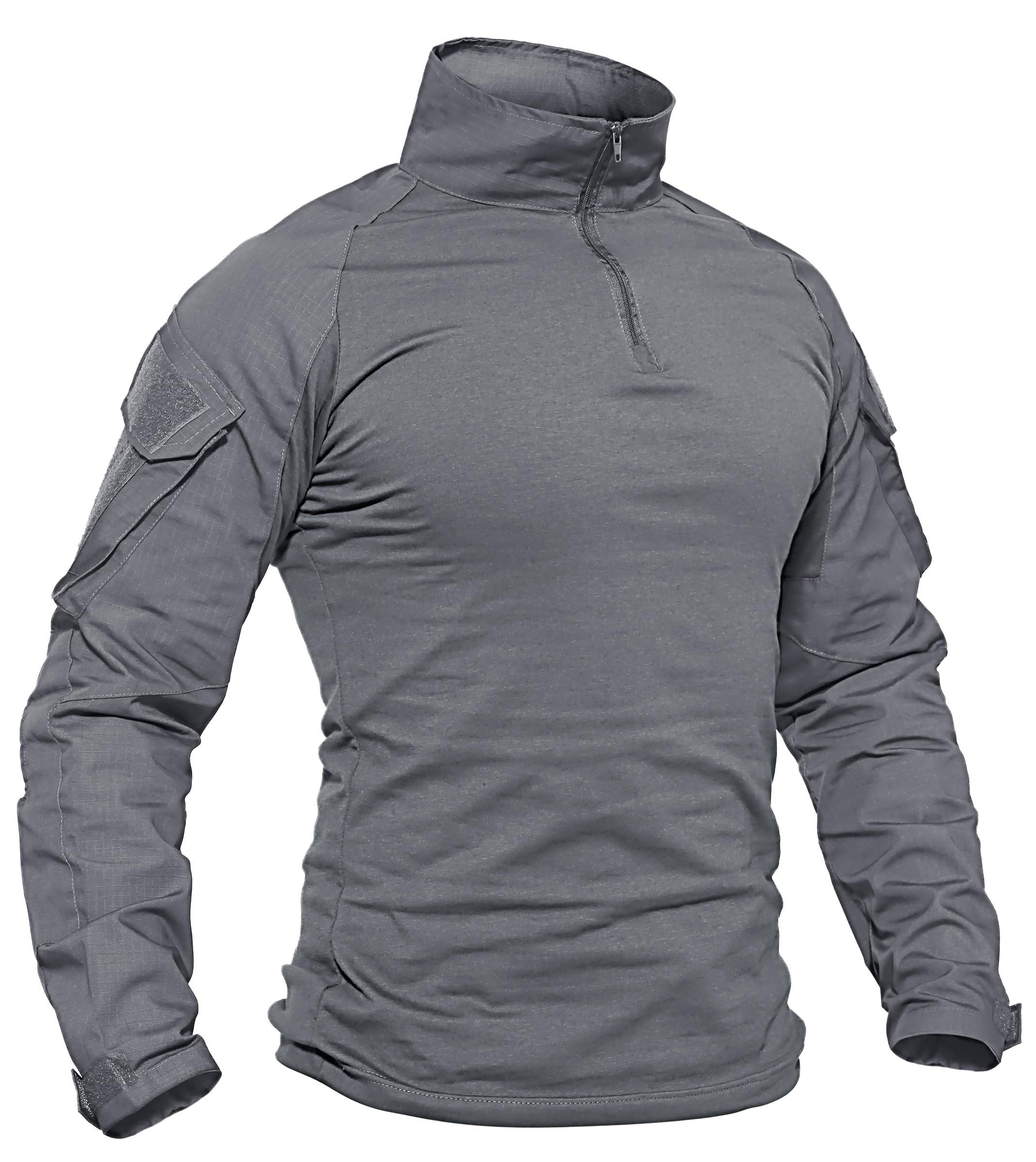 Men's Tactical Shirt Long Sleeve Combat Shirt 1/4 Zip with Pockets Military Army Paintball Airsoft Breathable