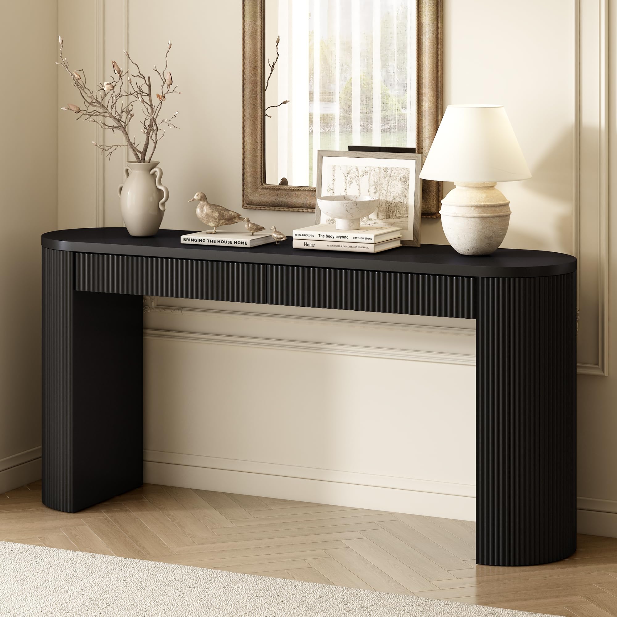 Amazon.com: Eailaveo Console Table with Pine Veneer and Vertical