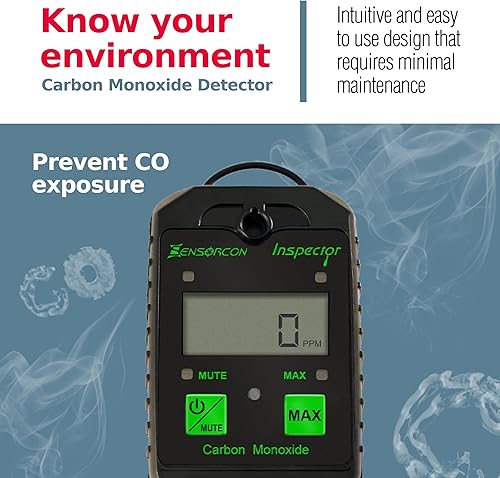Miniatura 3 de Inspector CO - Monitor de monóxido de carbono con alertas visuales y audibles, resistente al agua