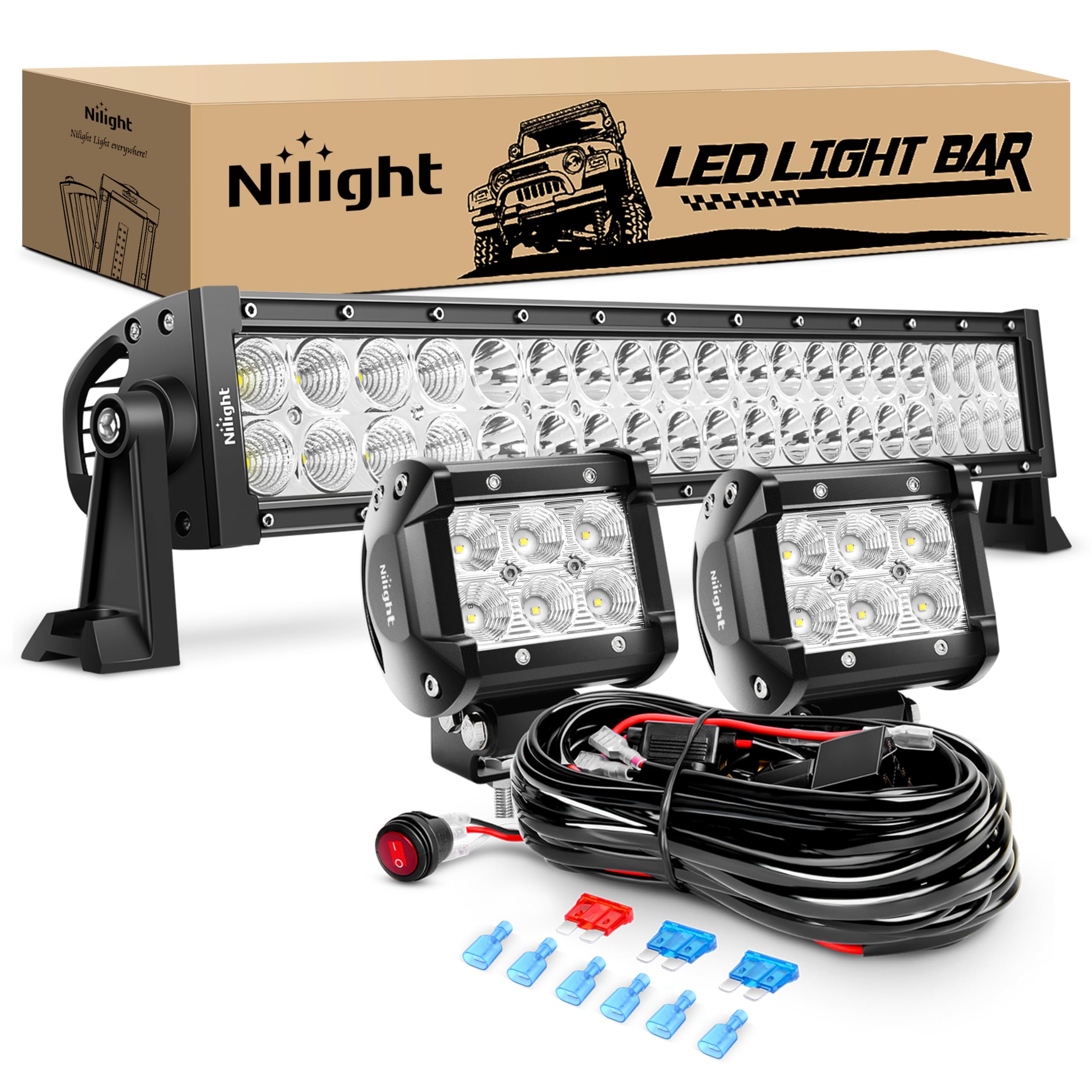 Nilight ZH004 22Inch 120W Spot Flood Combo Led Light Bar