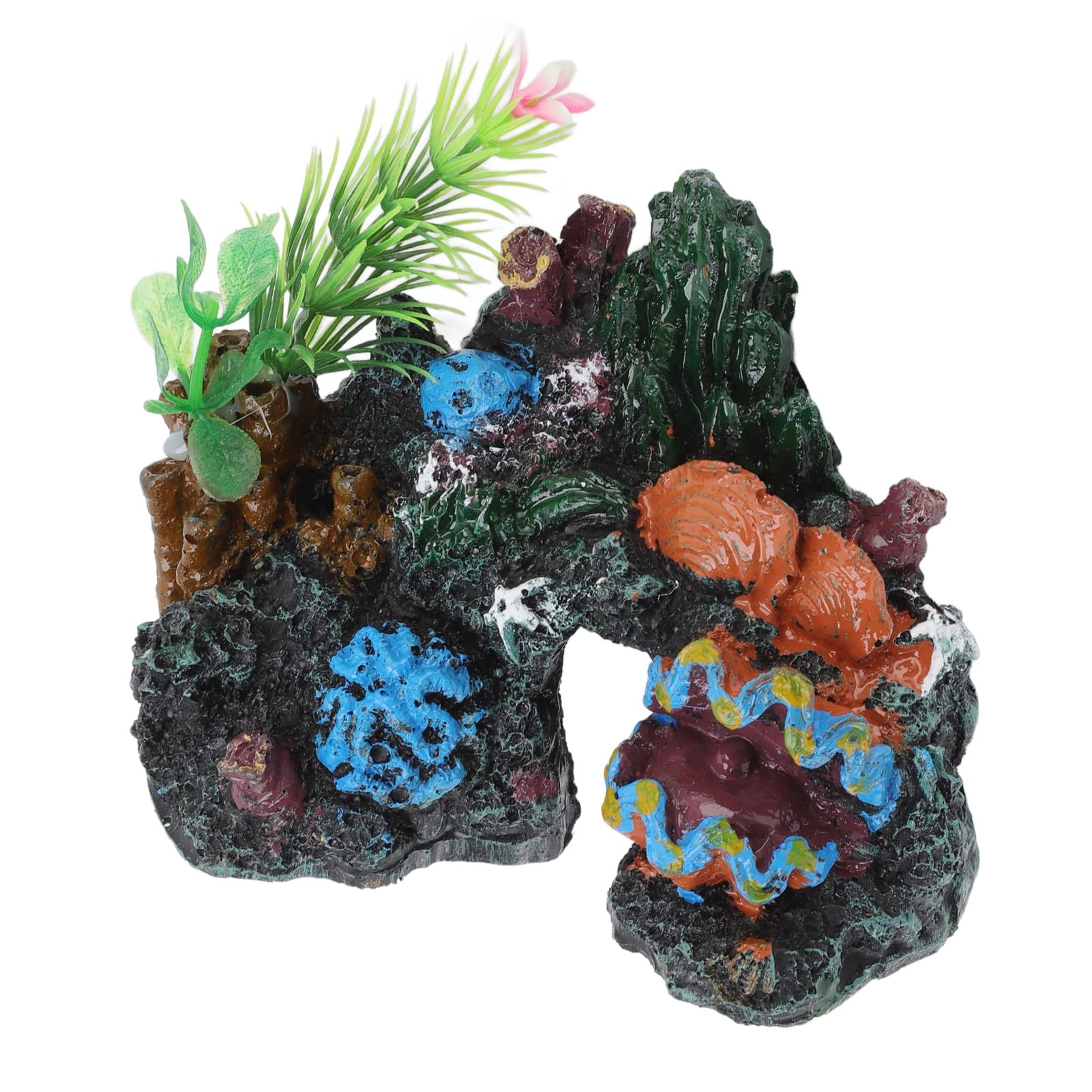 Decoración del acuario Decoración de acuario de coral, tanque de peces, resina, roca, montaña, cueva, adornos, rocas, escondite, cueva, mascotas, casa for Betta, sueño, descanso, ocultar jugar, raza