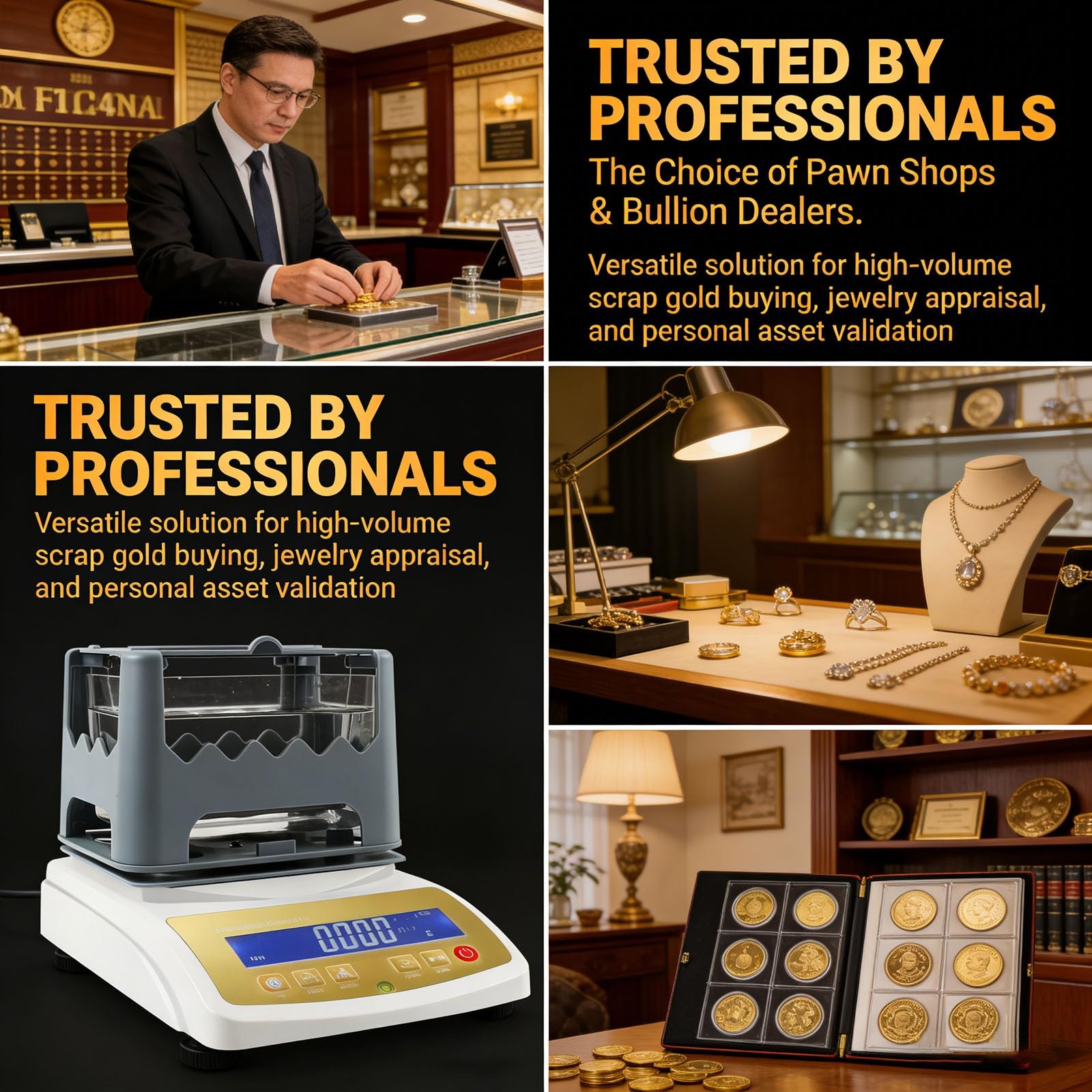 Hydrostatische Waage 0.01g-0.001g Edelmetall Analysegerät Laborqualität Goldtester Profi Dichtemessgerät Nach Dem Archimedischen Prinzip(0.01g/300g)