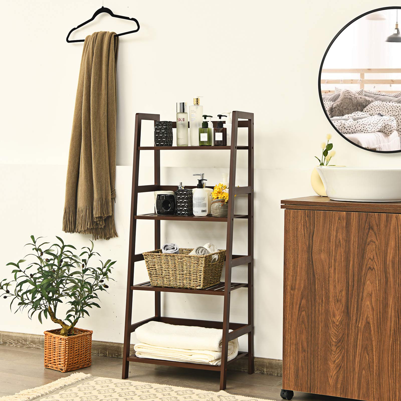 Amazon.com: Giantex 4-Tier Ladder Shelf, Multifunctional Ladder