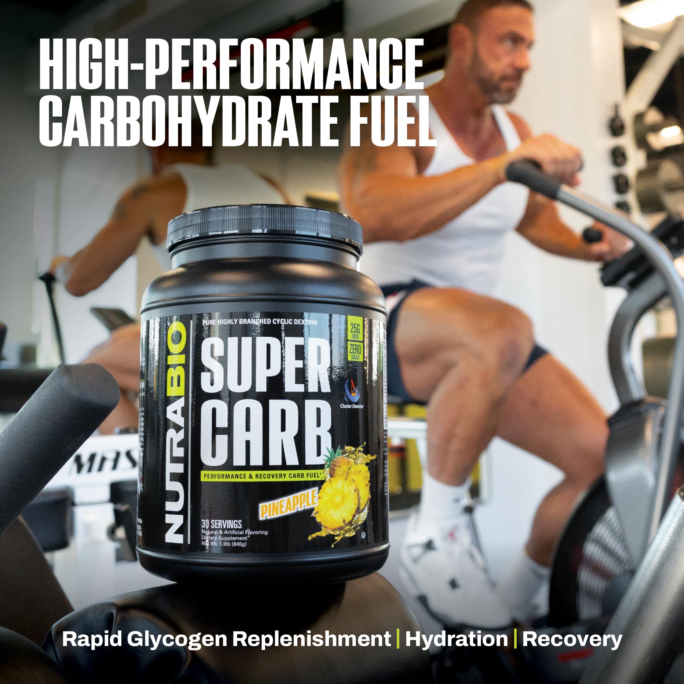 NutraBio Super Carb, Carbohydrate Powder with Cluster Dextrin & Electrolytes, Advanced Carb Supplement Powder for Workout Fuel, Performance, and Muscle Recovery, Cyclic Dextrin, Pineapple, 30 Sv — Amazon image 5