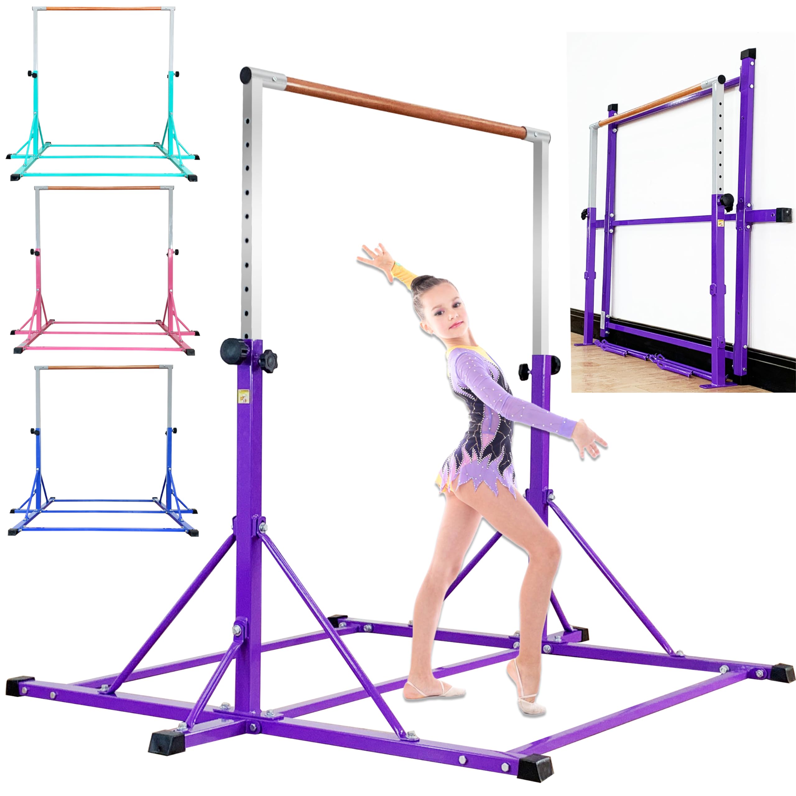 MARFULA - Juego De Barra De Gimnasia De 4 Pies, Barra Horizontal De