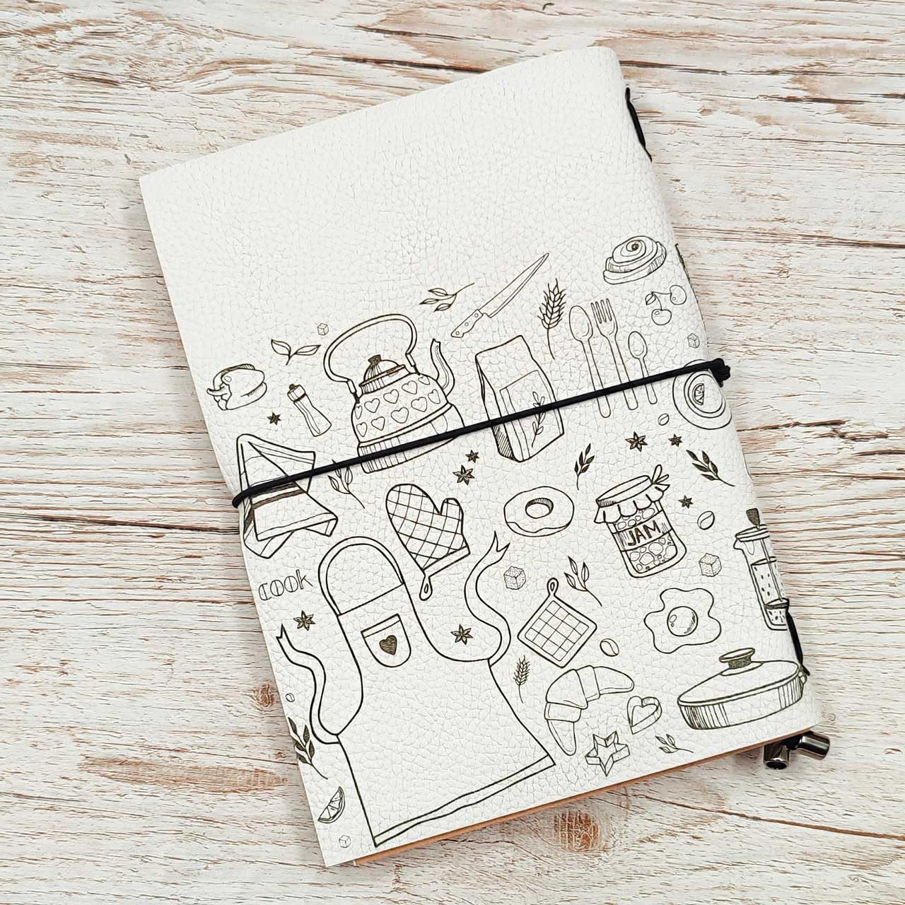 Il mio ricettario Personalizzabile da scrivere con copertina in pelle - A5 | Stile Midori, con 3 quaderni per scrivere e organizzare le tue ricette | Idea regalo per nonna, mamma, amiche e amici