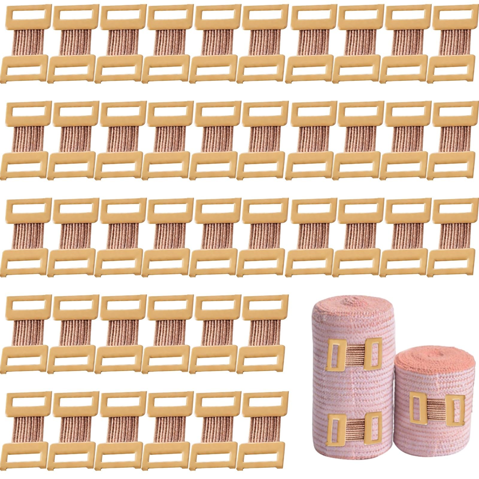 50 Piezas Unidades Clips Elásticos de Metal para Vendajes Extensibles Sujetadores para Vendas de Gasa y Diferentes Tipos de Vendajes