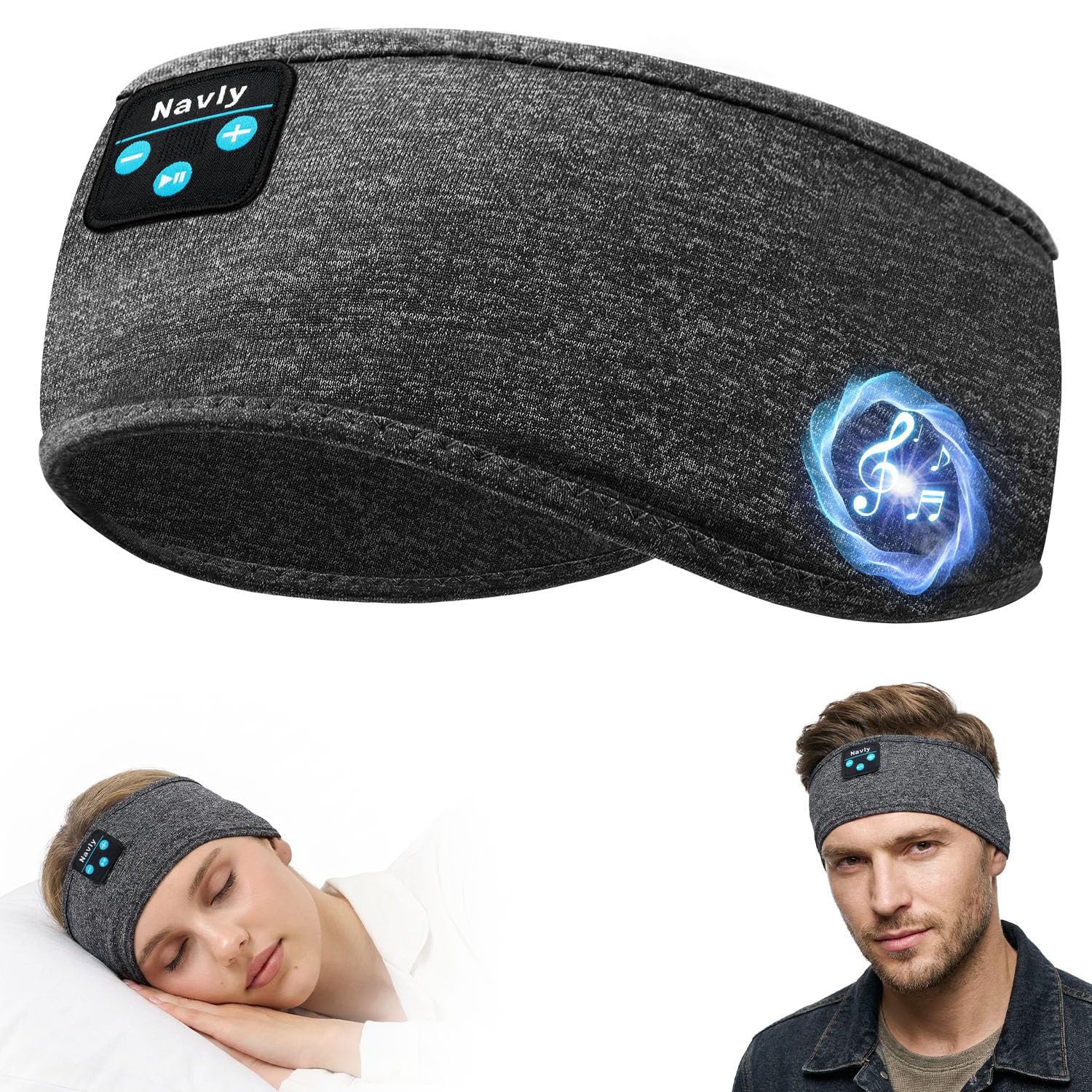 Sleep Headphones, 10Hrs Sports Headband with Soft Cozy Earbuds Comfortable, Headphones Headband with Ultra-Thin HD Stereo Speakers Perfect for Workout,Running,Yoga,Travel