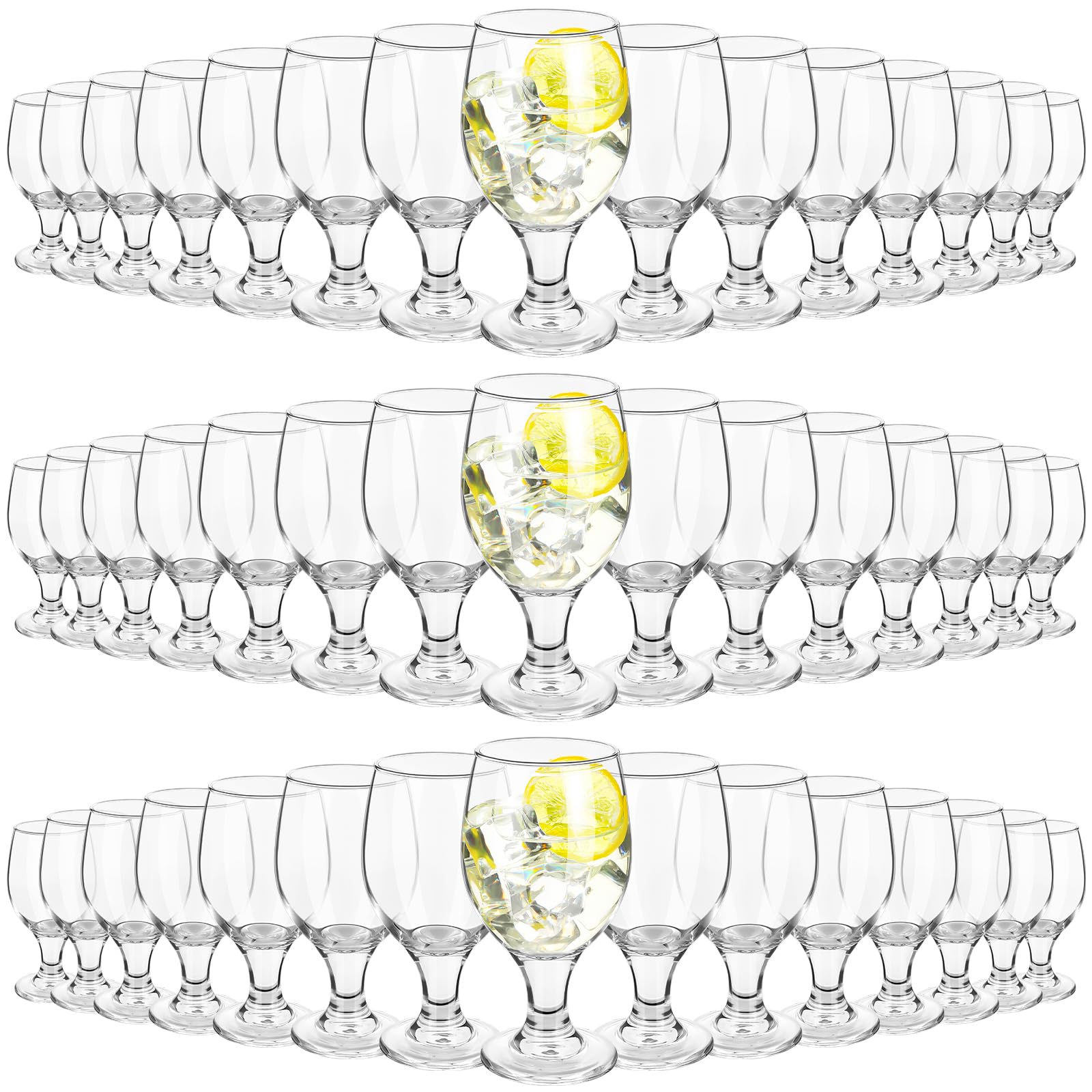 Photo 1 of Patelai Set of 48 Water Goblet, 13.5 oz Clear Drinking Glasses Bulk Dishwasher Safe, Stemmed Water Glass for Juice Wine Beer Tea Sangria Cold Beverages, Reusable Glassware for Home Party Restaurant