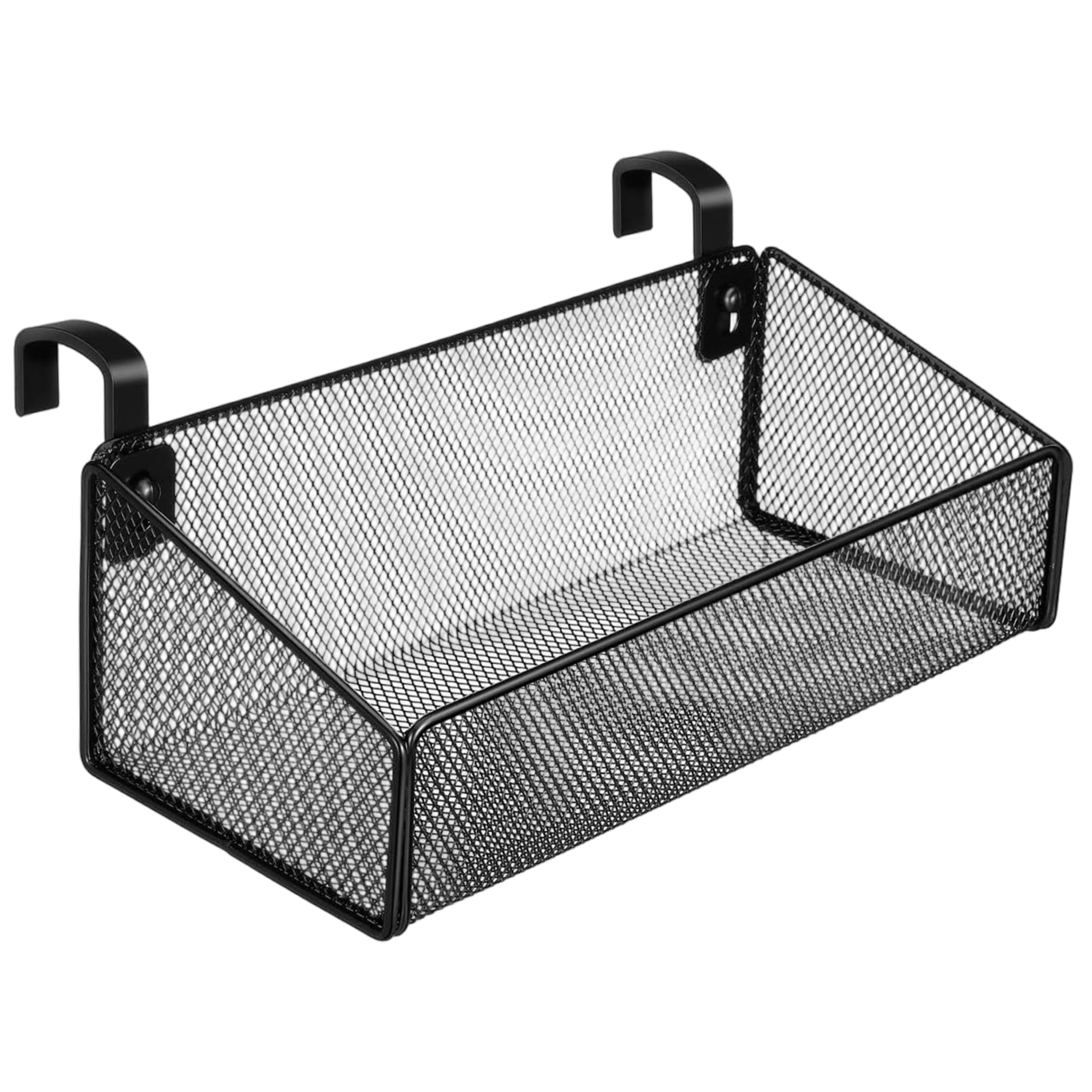 Neptuiby Bunk Bed Shelf Hanging Storage Basket Tool-free Metal Organizer for Dorm & Bedside Essentials - Black, 1.06 Inch Hook Width