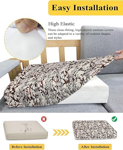 Miniatura 5 de Fundas de cojín elásticas para sofá de diseño de hojas de otoño, seccional, individual, en forma de T, protector para muebles con parte inferior