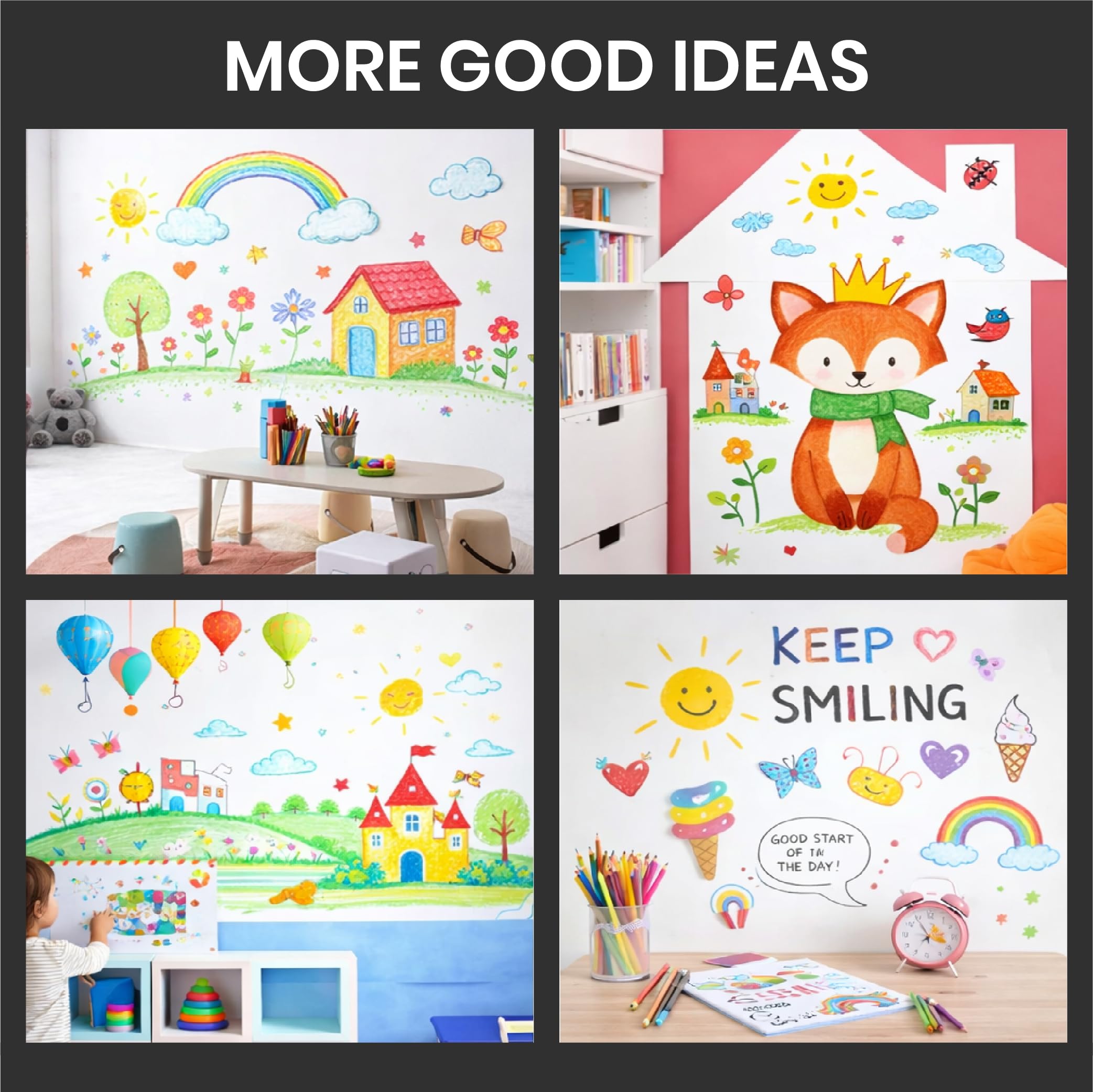 YAJNAS 3x1.5 Feet, Whiteboard Sticker, PVC Self-Adhesive Dry Erase Board, White, Waterproof, Multi-Surface Compatible, Easy Clean No Ghost Marks 3