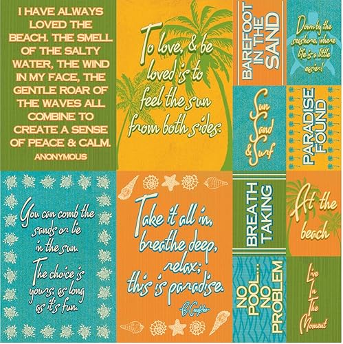 Reminisce Paradiso Scrapbook Autocollant Citation 30,5 x 30,5 cm