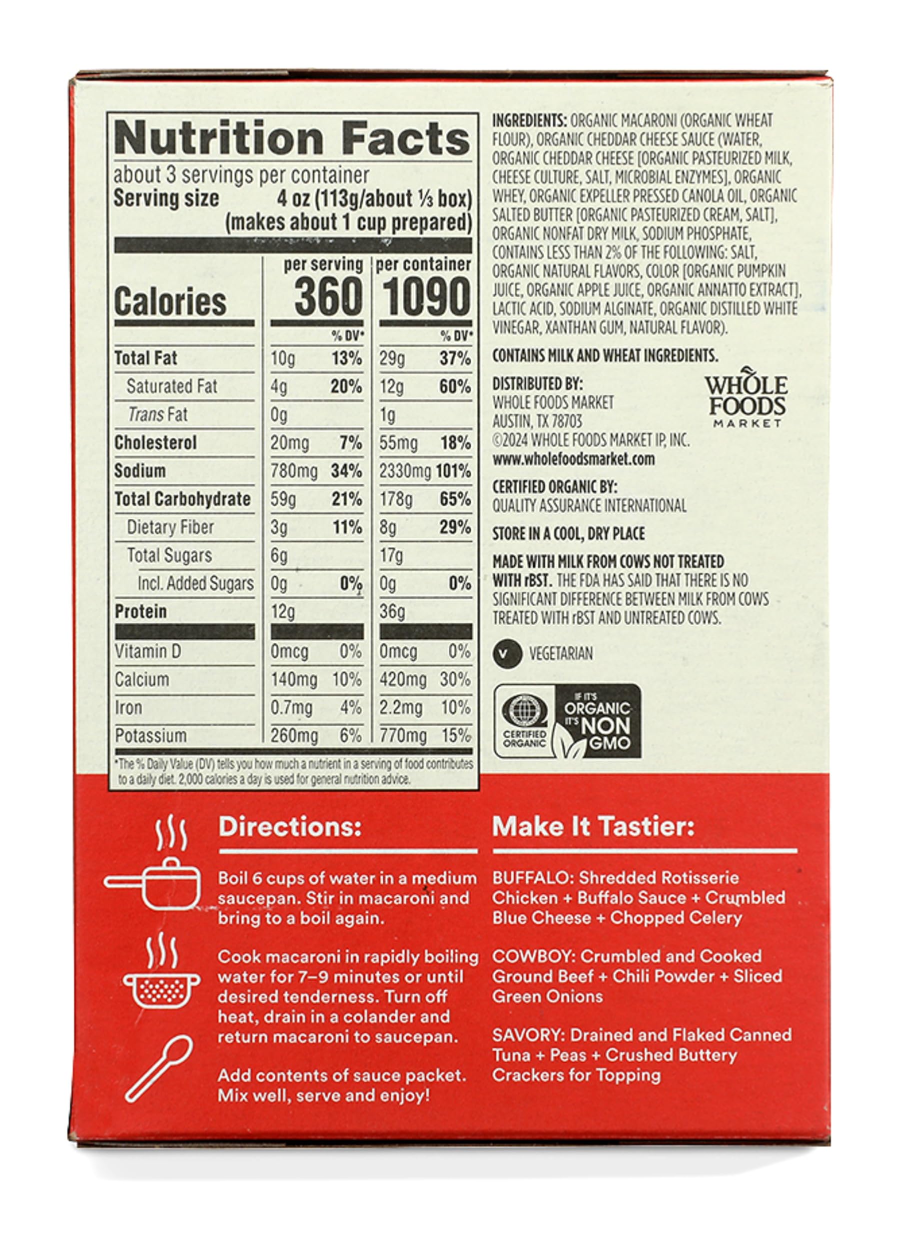 365 by Whole Foods Market, Organic Deluxe Cheddar Shells and Cheese, 12 Ounce