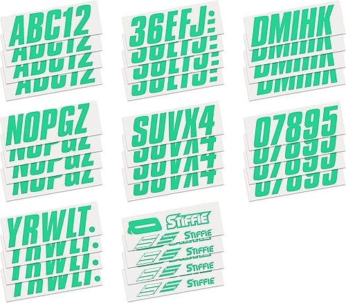 Miniatura 4 de STIFFIE Shift Chrome - Kit de identificación alfanuméricos, adhesivos de números de registro para barcos y embarcaciones personales, cromadas de 3