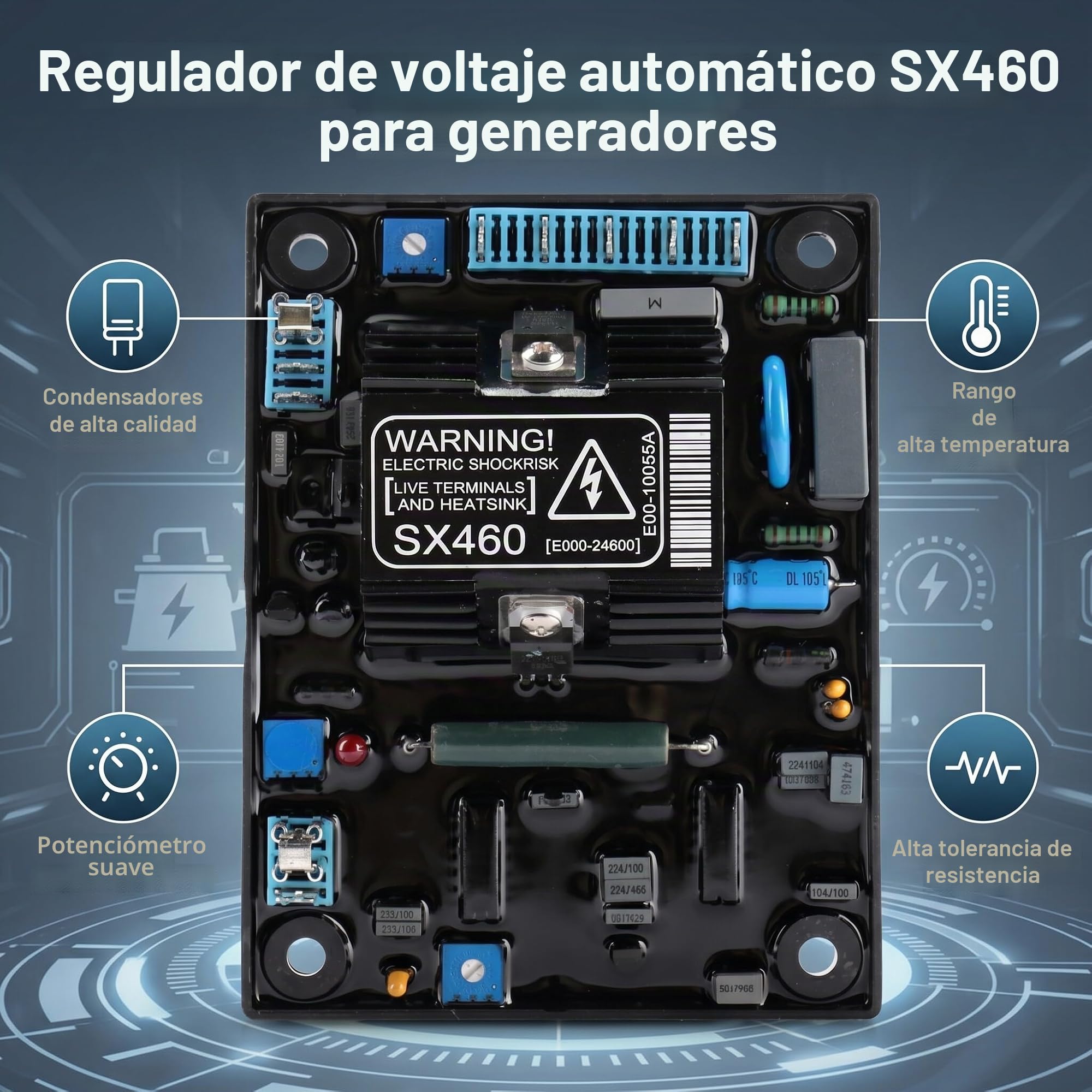 SX460 Regulador de Voltaje Automático AVR Junta Reguladora para Generador