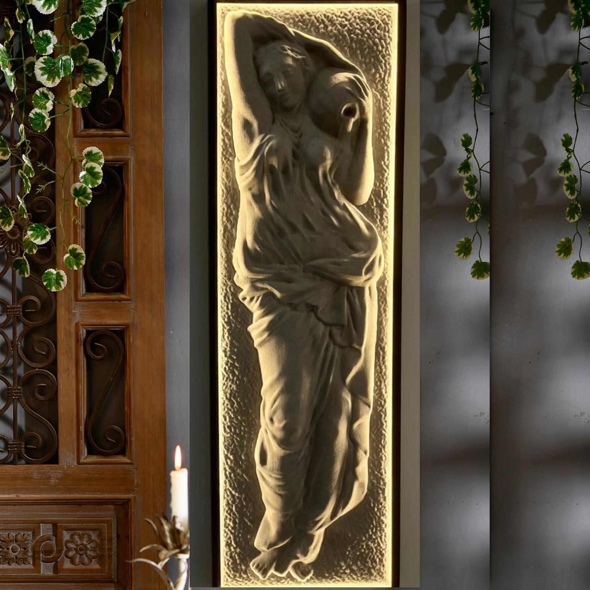 Winca Goddess with Flagon 3D Wall Art Panel Frame | Home and Office Decor | Sana Vip Interior