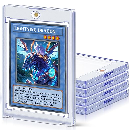 5 ct Magnetic Card Holders for Trading Cards, 35 pt Hard Cards Sleeves Case fit for MTG Cards, Standard Cards, Sports Cards, Baseball Cards Toploaders