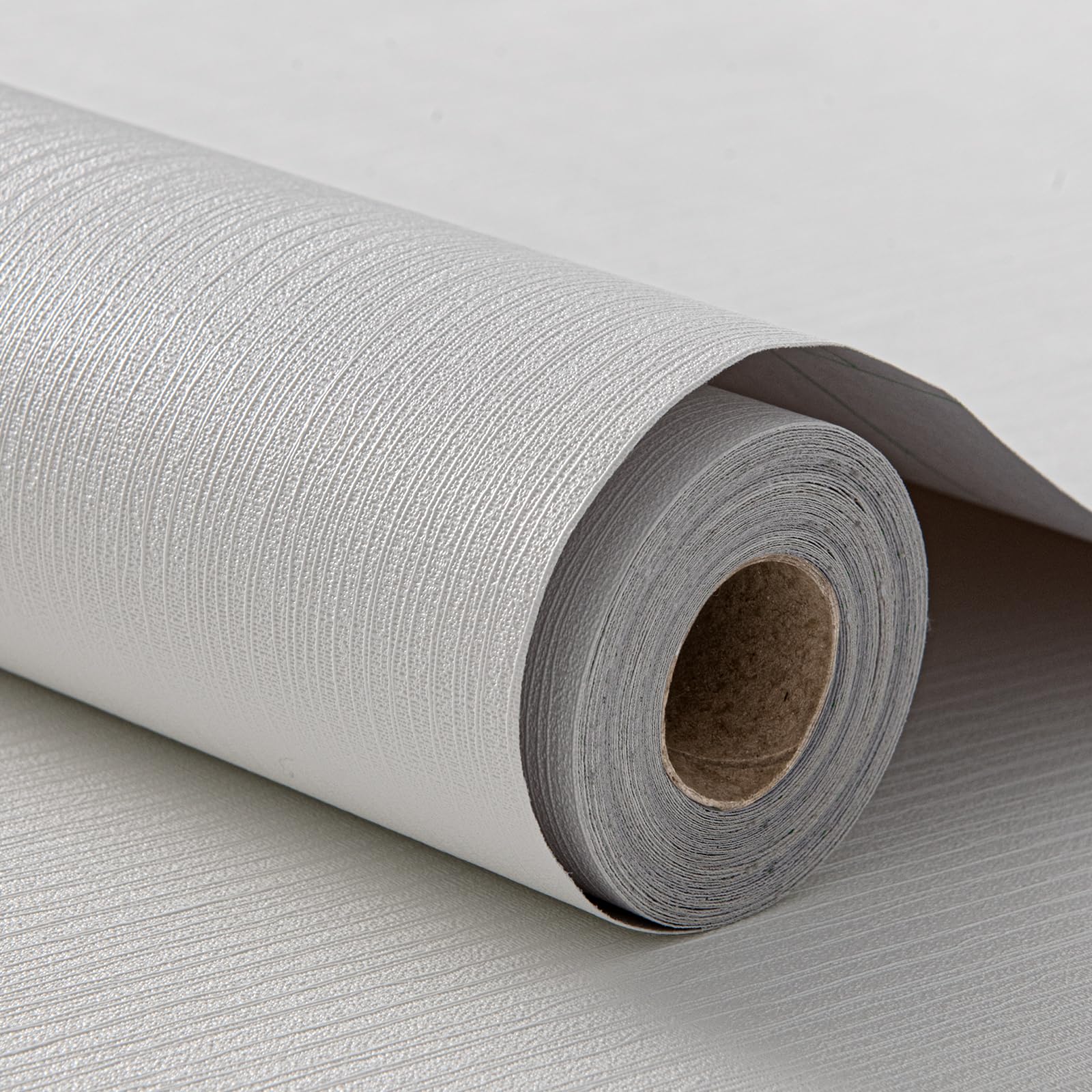 White Grasscloth Wallpaper Peel and Stick Fabric Linen Textured 24"x394" Classic Faux Grassweave Upgraded Thick Self-Adhesive Neutral Contact Paper Vinyl Film Liner Roll for Home Use