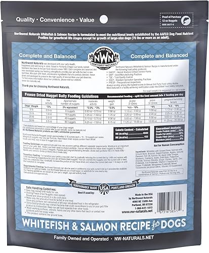 Miniatura 2 de Northwest Naturals Alimento liofilizado para perros de pescado blanco y salmón  Nuggets de tamaño bocado  Saludable, ingredientes limitados,
