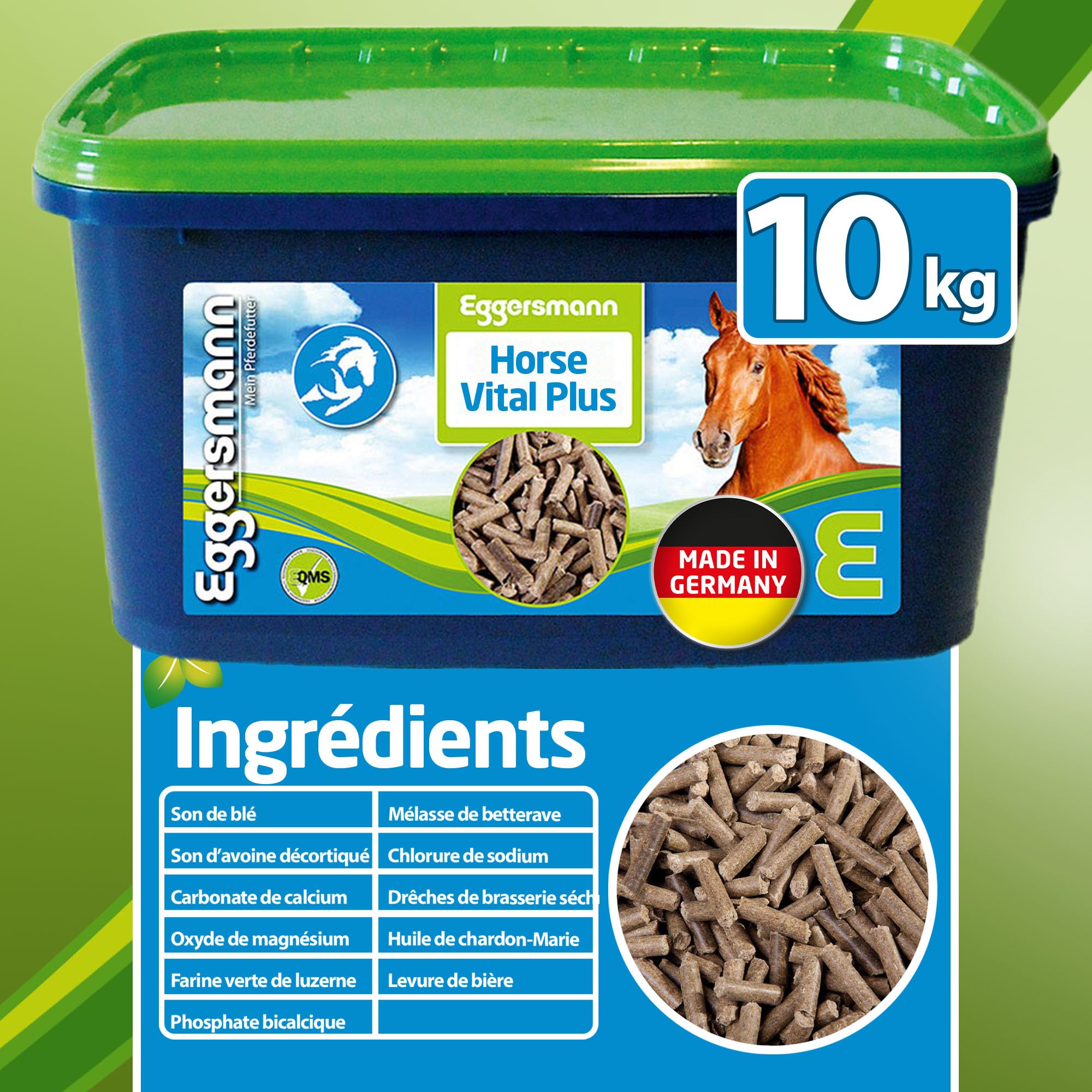 Eggersmann Mein Pferdefutter Horse Vital Plus 10 kg – Nourriture minérale pour Chevaux de Toutes Sortes – Nourriture pour Chevaux Riche en vitamines pour Un approvisionnement Optimal – pour compléter
