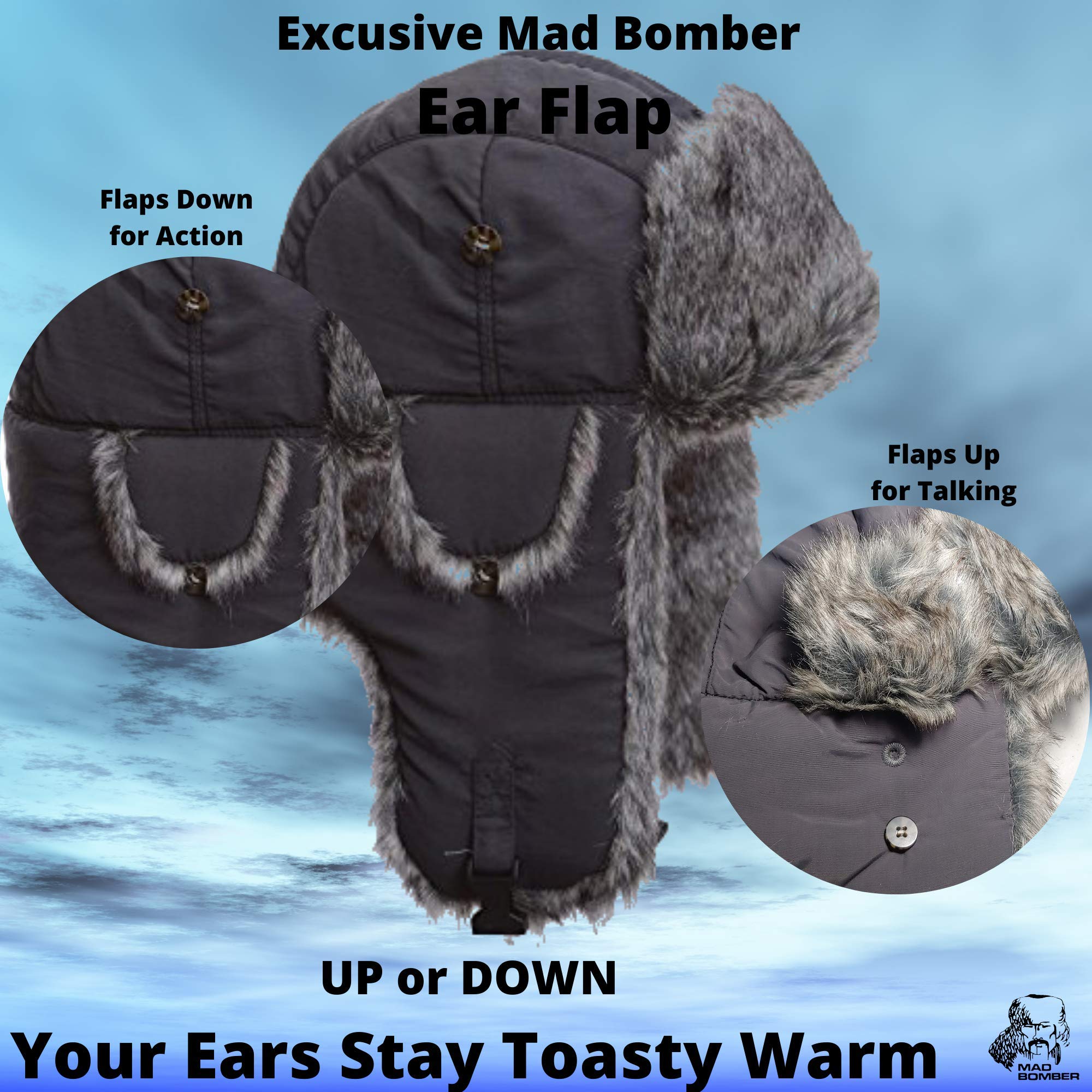Amazon.com: Mad Bomber Womens Bomber Hat - Ladies Black Faux  display picture 1