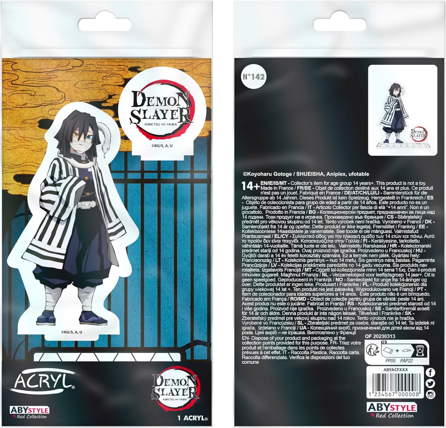 ABYSTYLE Demon Slayer Kimetsu No Yaiba Obanai Iguro 4" Acryl® Acrylic Stand Model Figure Anime Manga Desktop Accessories Merch Gift