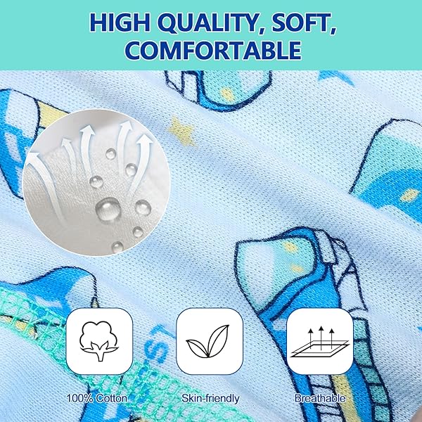 MOEMOE BABY Culotte Apprentissage Propreté Garcon,Culotte d'apprentissage Enfant,Slip Apprentissage propreté Garcon Lavable,10 Paquets,Bleu,2 Ans - 3