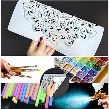 Stencil Mandala 16 Pezzi Riutilizzabili - 15x15 Cm Per Decorare Pareti, Legno, Mobili - Fai Da Te