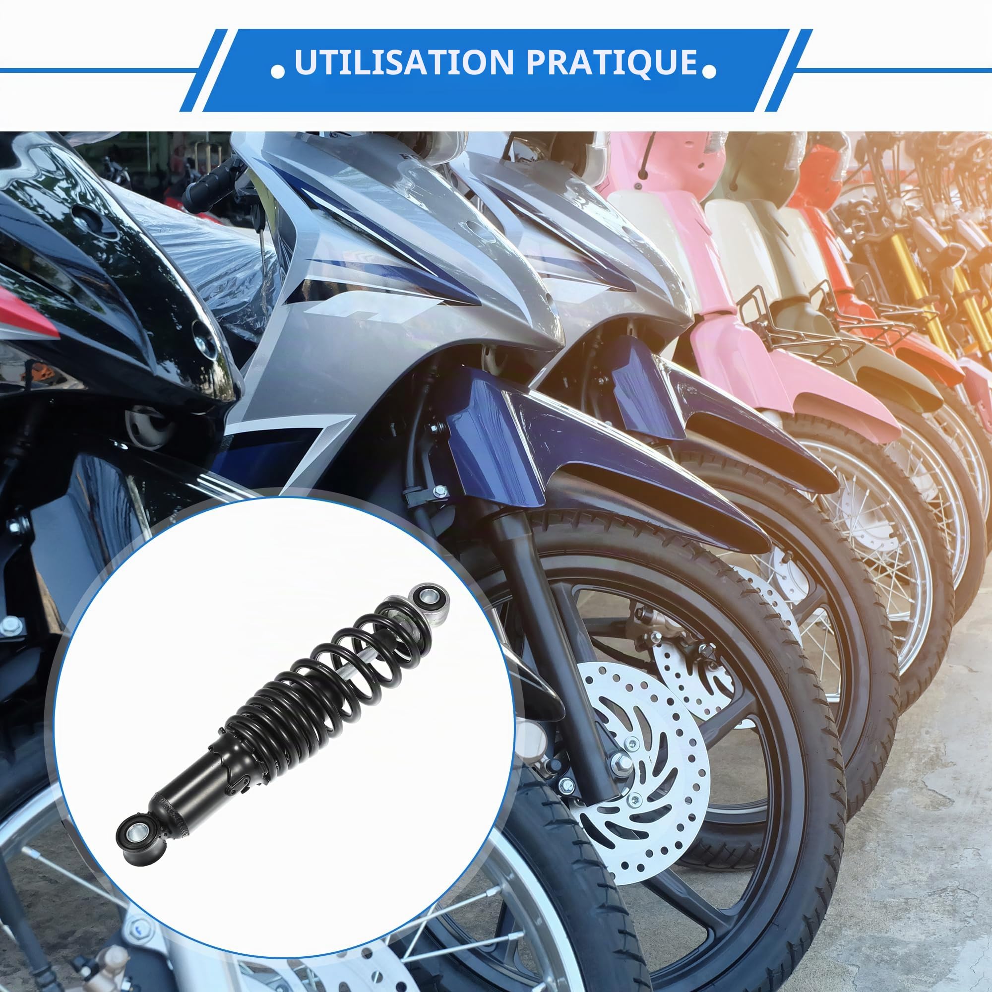 Amortisseurs Arrière Suspension Noir 1 Paire Pour Moto Acier