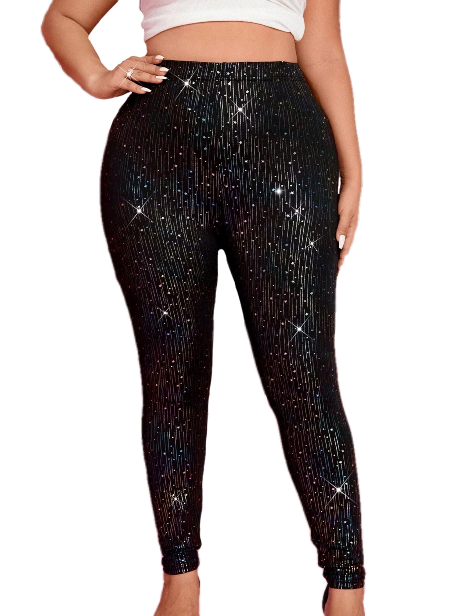 Plus Size Sequin Trousers LifeSheWomen Sequin Pants Elastic