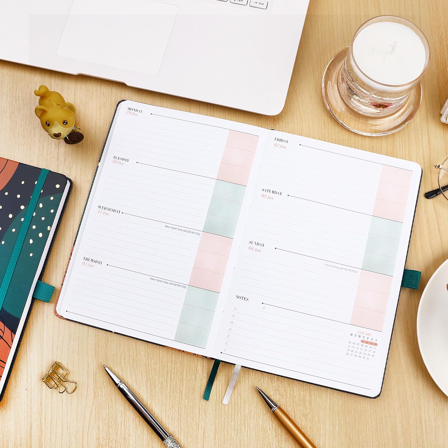Calendar 2023 2024 - Diary 2023 2024 from August 2023 to August 2024, Weekly Planner A5 with Inner Pocket, 14.6 x 21.4 cm