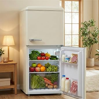 Refrigerator, Living Alone, Width 17.7 inches 45 cm, 32.6 gal 108 L, 2 Doors, Heat Resistant Top Panel, Right Opening, Slim, Space Saving, Direct Cooling Type, Freezer, Divider, Interior Light