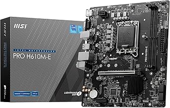 MSI PRO H610M-E Motherboard, Micro-ATX - Supports 14th/13th/12th Gen Intel Core Processors, LGA 1700 - DDR5 Memory Boost 5600MHz/MAX, PCIe 4.0 x16 Slot, M.2 Gen3 Slot