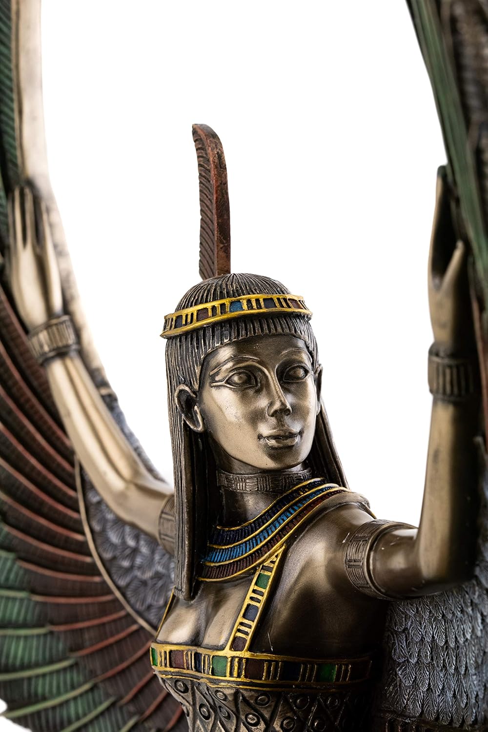Crazy Clearance Top Collection Ancient Egyptian Maat Satue - Decorative Egyptian Goddess of Truth and Justice Sculpture in Premium Cold Cast Bronze with Colored Accents - 13.75-Inch Long Collectible Figurine