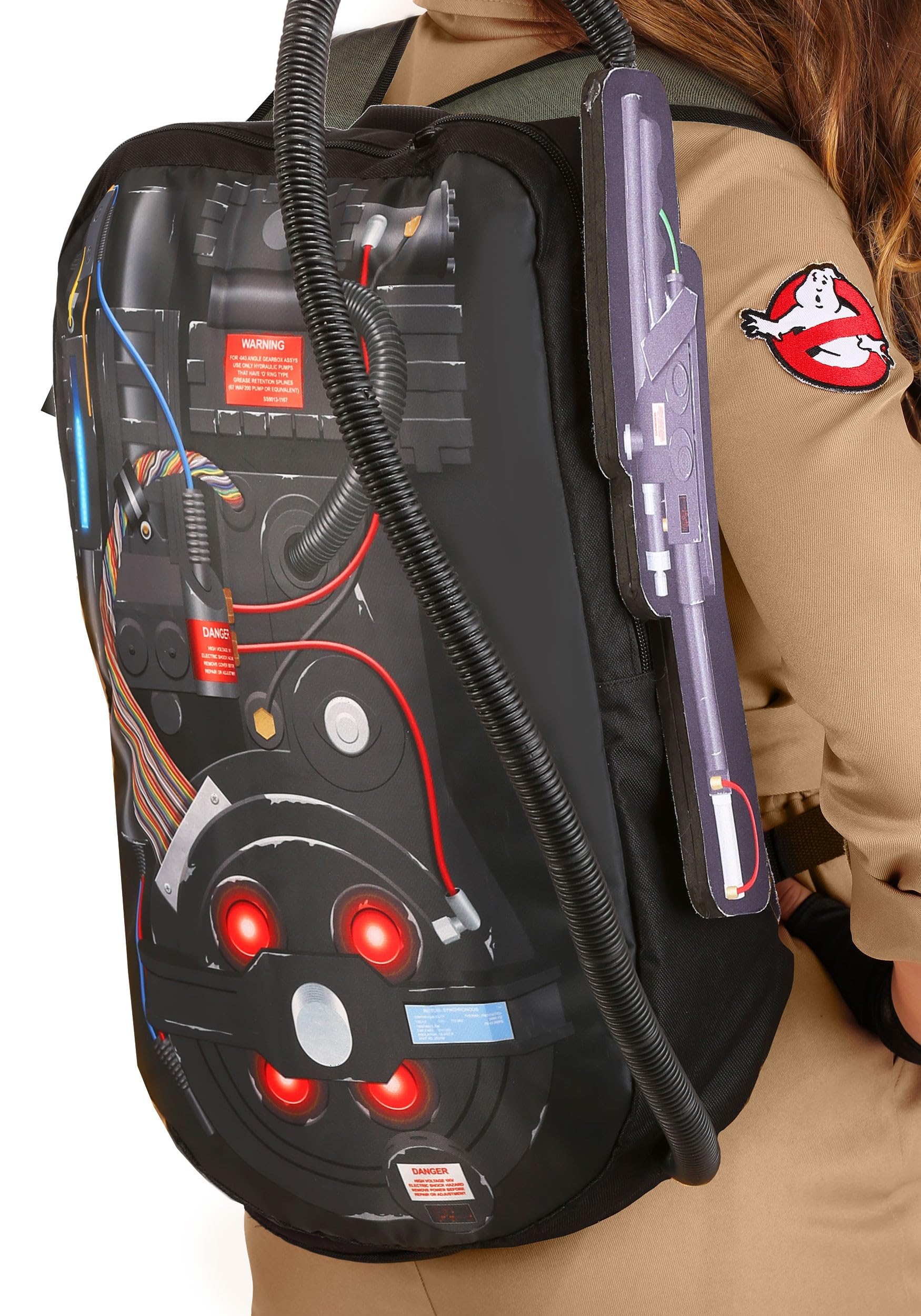 Ghostbusters Adult Jumpsuit Fancy Dress Costume Womens, Khaki Ghost Catcher Halloween Outfit