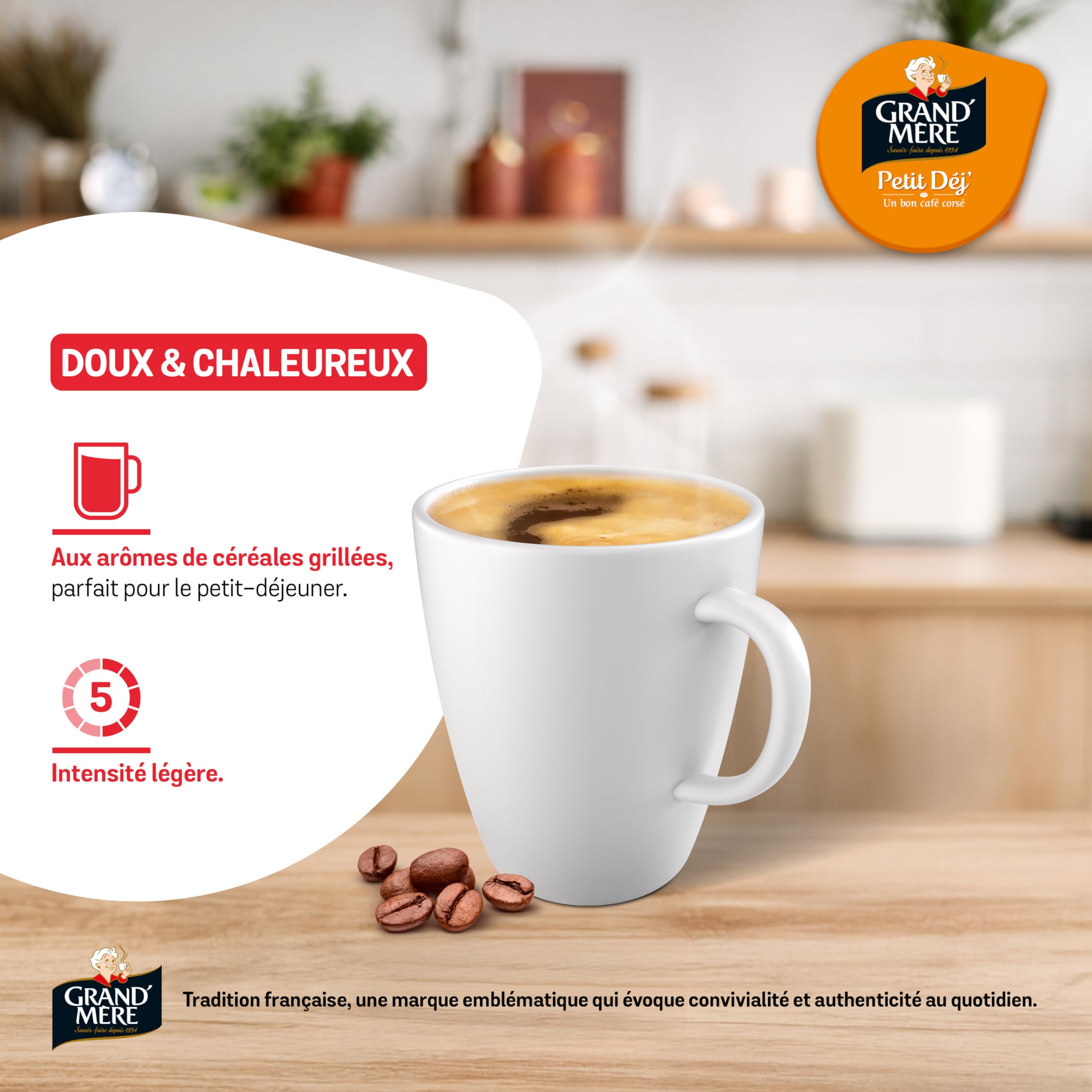 Tassimo, 120 Dosettes Café Petit Dej Grand'Mère, Compatibles avec les machines TASSIMO, 5 packs de 24 dosettes