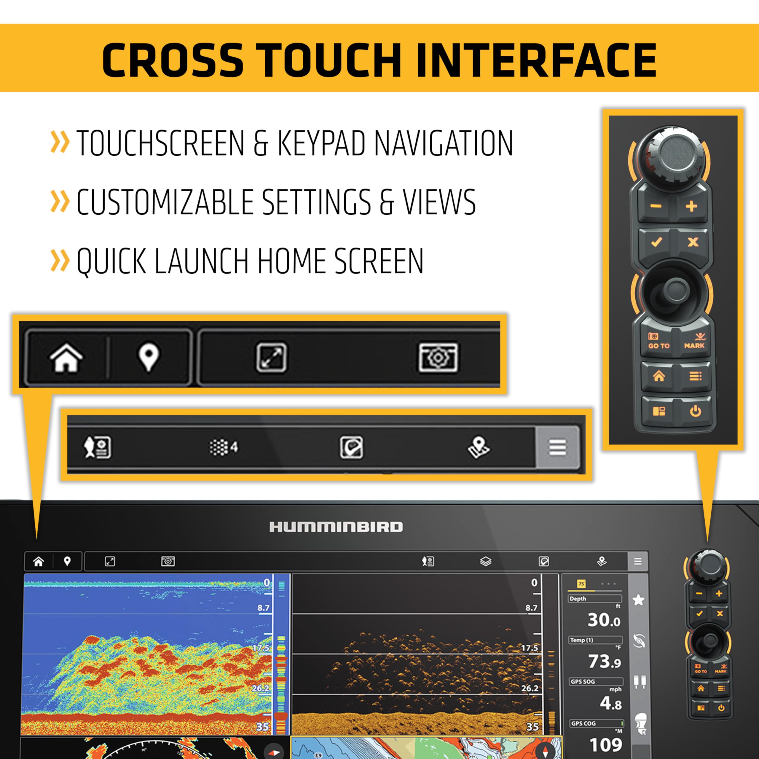 Humminbird APEX 13 VX GPS Fish Finder avec transducteur, Cartes LakeMaster et CoastMaster VX et Mega Side Imaging+