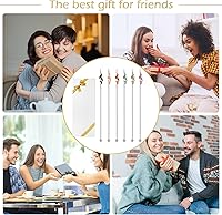 Vista 7 de 6 unidades de agitadores de cóctel Swizzle Sticks de acero inoxidable de 7.5 pulgadas para bebidas de café con dijes de sirena colgantes