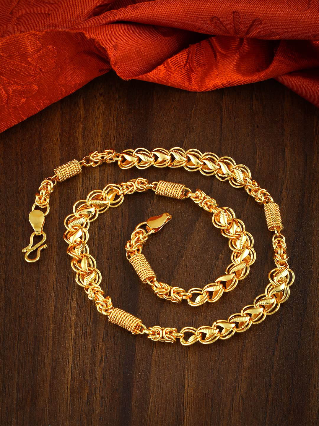 Stylish 1g Gold Stainless Steel Chain for Men